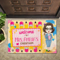 Personalized Teacher Doormat Welcome to My Classroom Gift Doormat GradoCreations