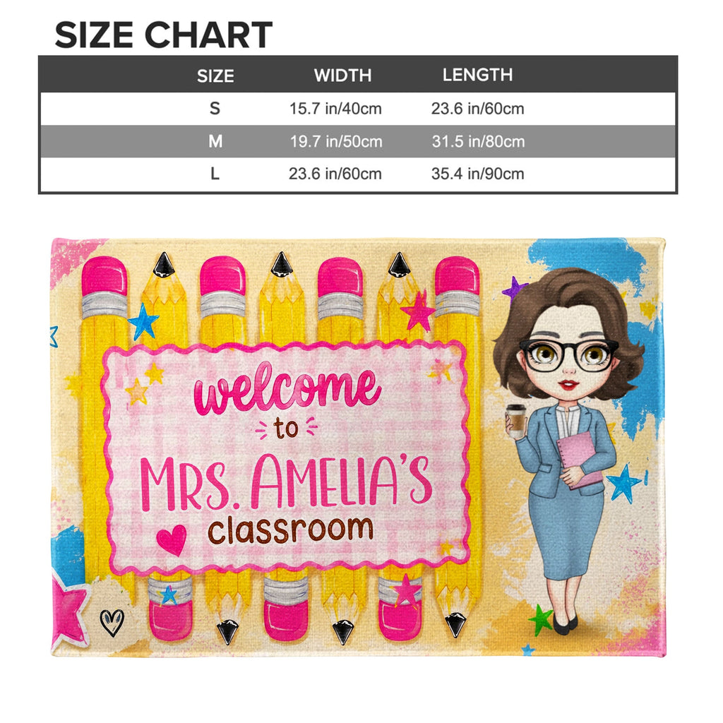 Personalized Teacher Doormat Welcome to My Classroom Gift Doormat GradoCreations