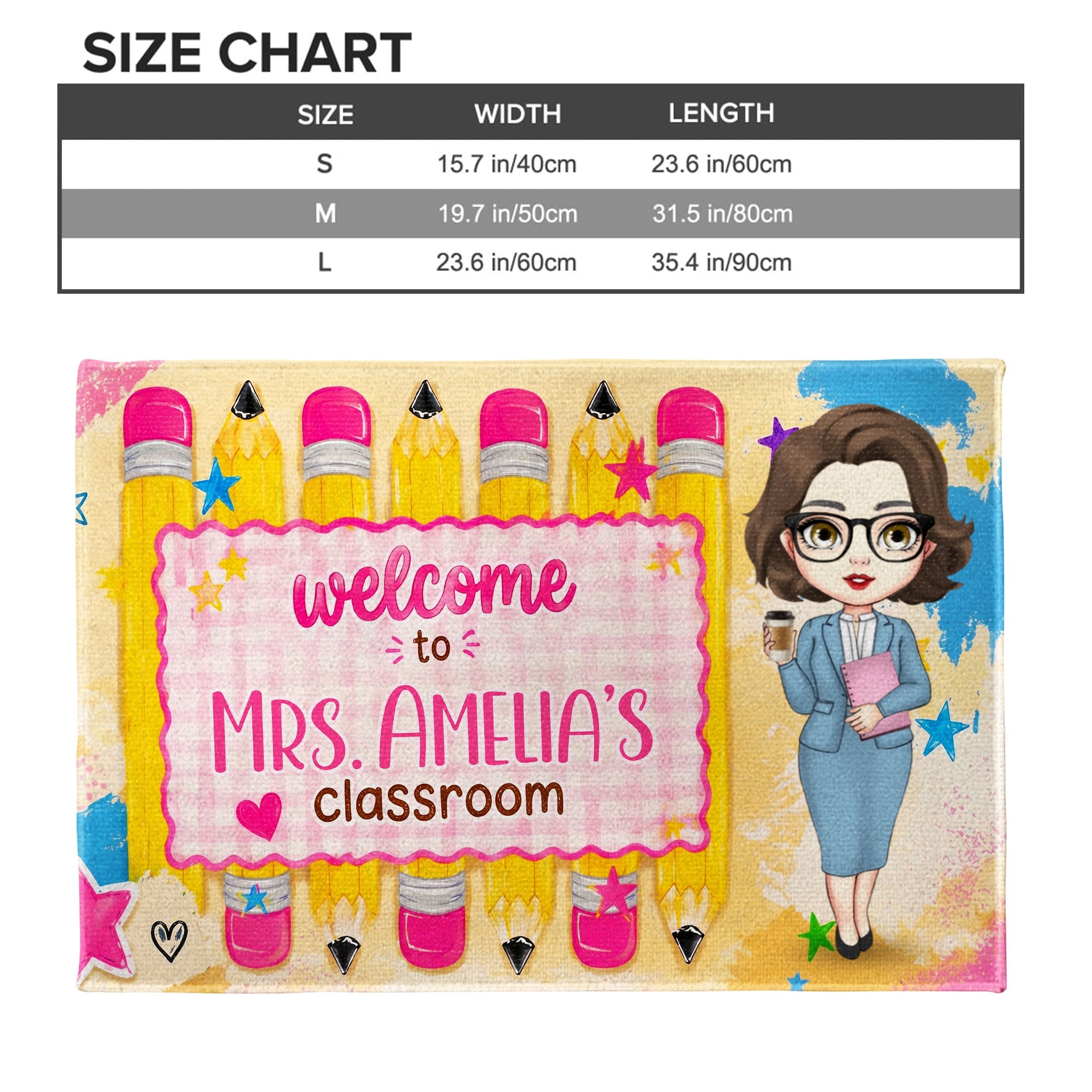 Personalized Teacher Doormat Welcome to My Classroom Gift Doormat GradoCreations