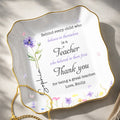 Personalized Lace Square Jewelry Dish Custom Teacher Gift Lace Square Jewelry Dish GradoCreations