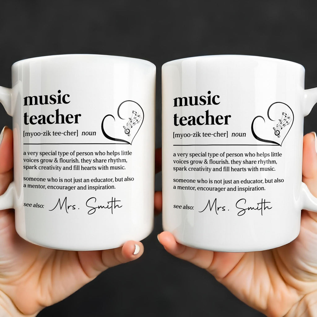 Personalized Music Teacher Coffee Mug Custom Name Gift Edge-to-edge Mug GradoCreations