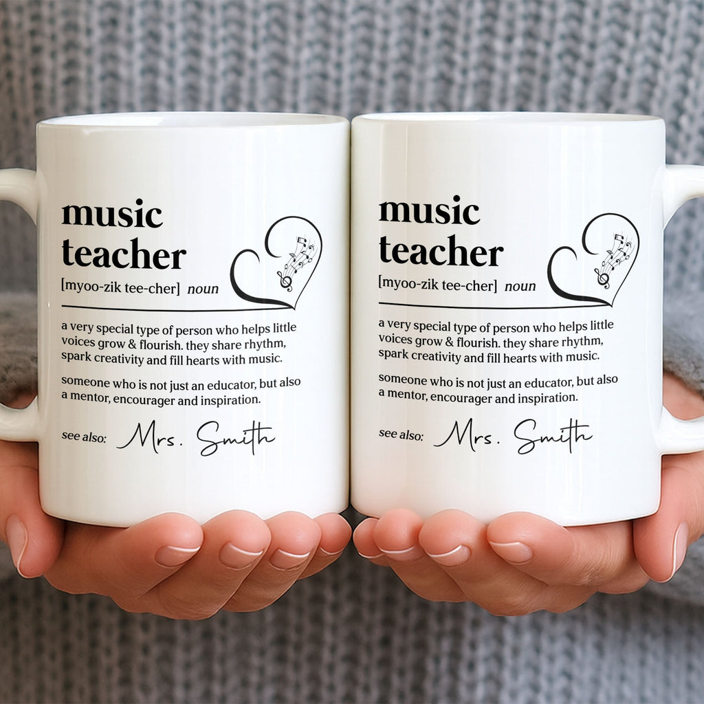 Personalized Music Teacher Coffee Mug Custom Name Gift Edge-to-edge Mug GradoCreations
