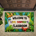 Personalized Classroom Doormat Custom Name Colorful Dinosaurs
