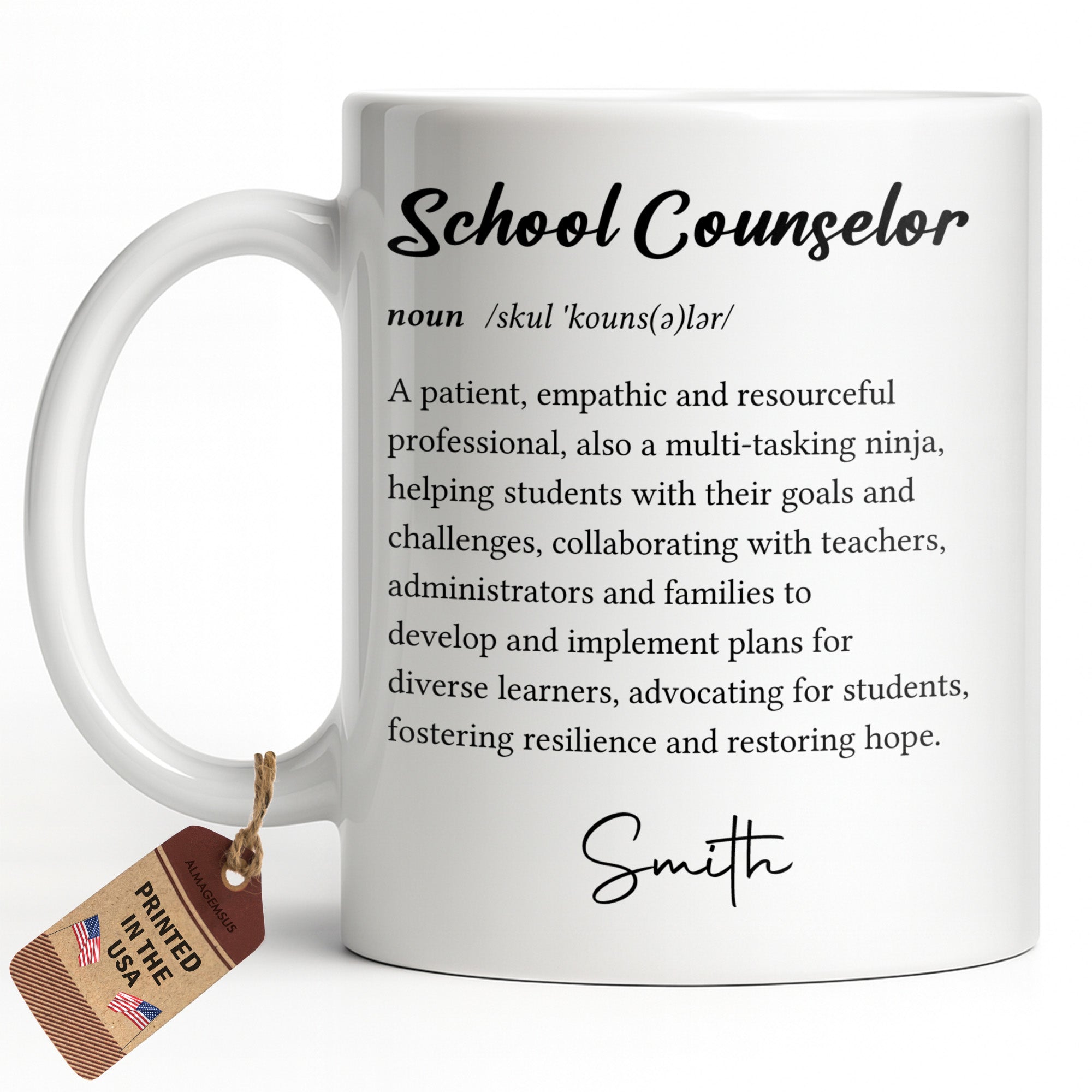 Personalized School Counselor Mug Custom Definition Gift Edge-to-edge Mug GradoCreations