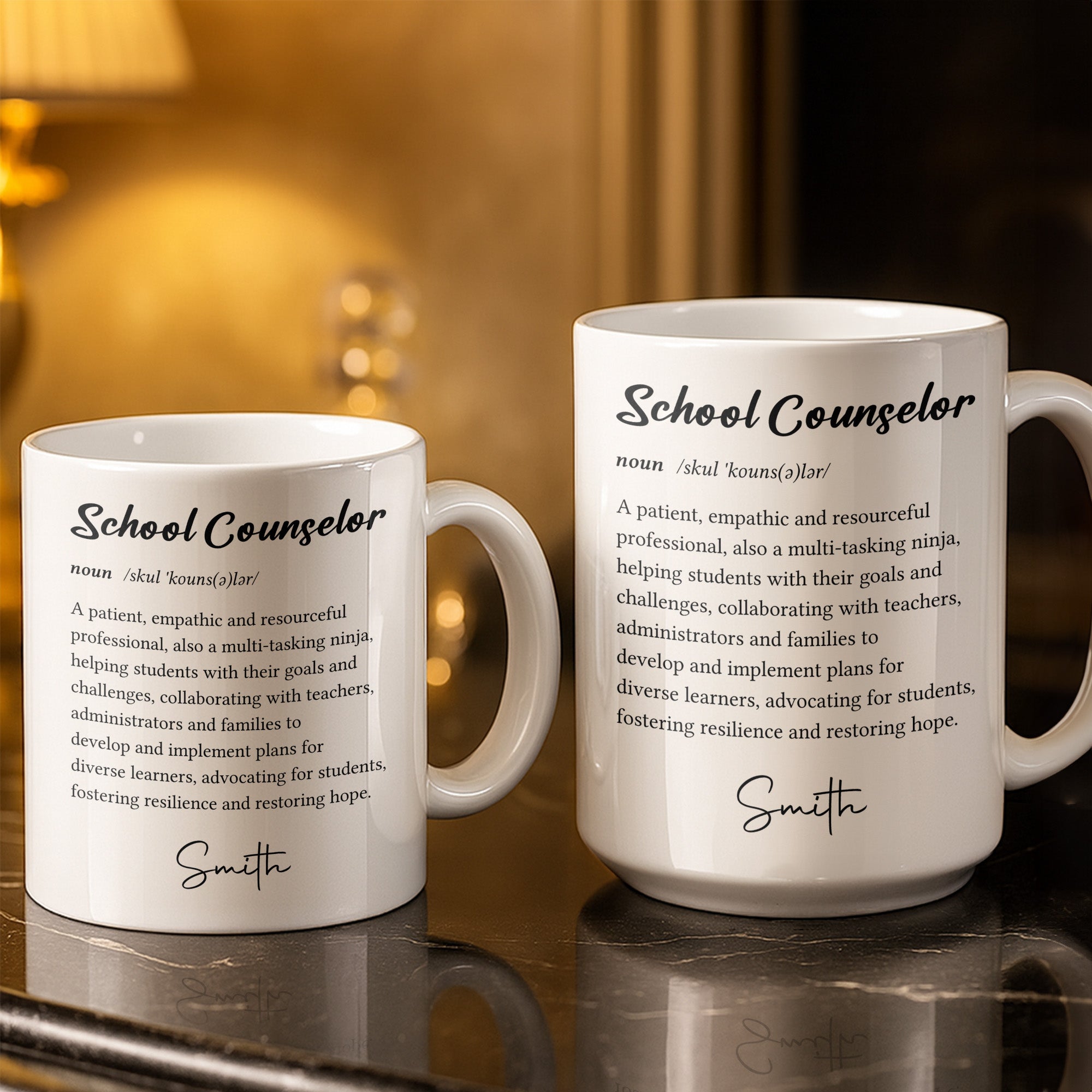 Personalized School Counselor Mug Custom Definition Gift Edge-to-edge Mug GradoCreations