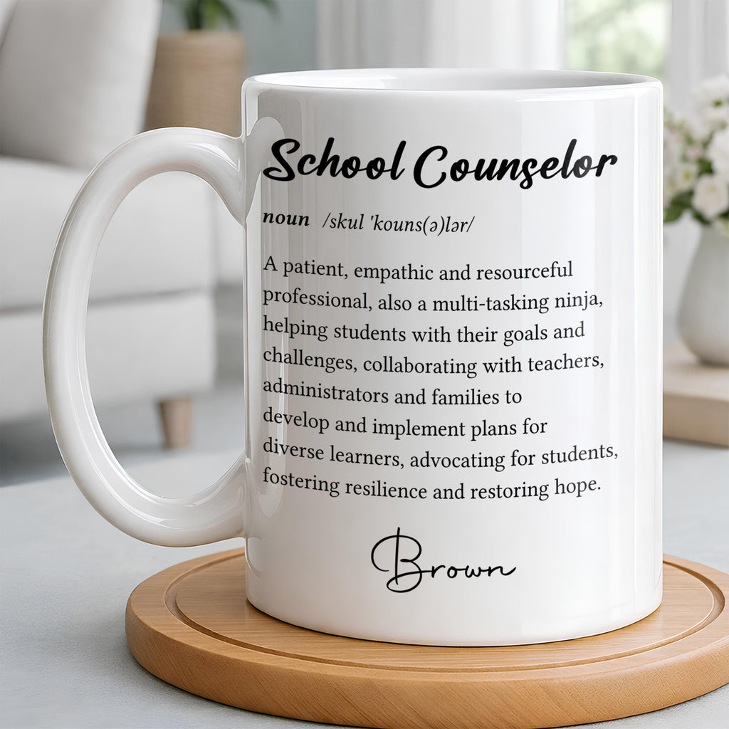 Personalized School Counselor Mug Custom Definition Gift Edge-to-edge Mug GradoCreations