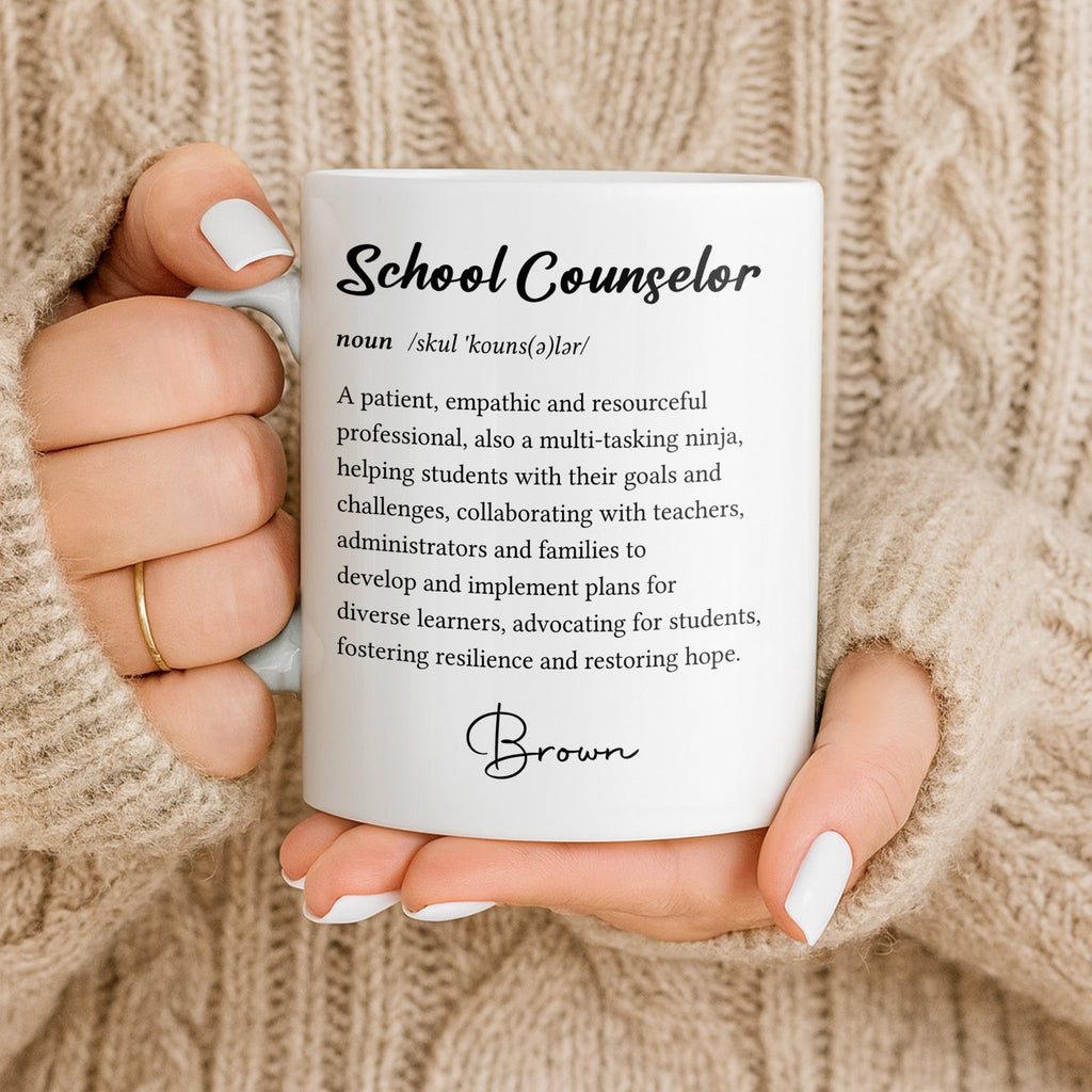 Personalized School Counselor Mug Custom Definition Gift Edge-to-edge Mug GradoCreations