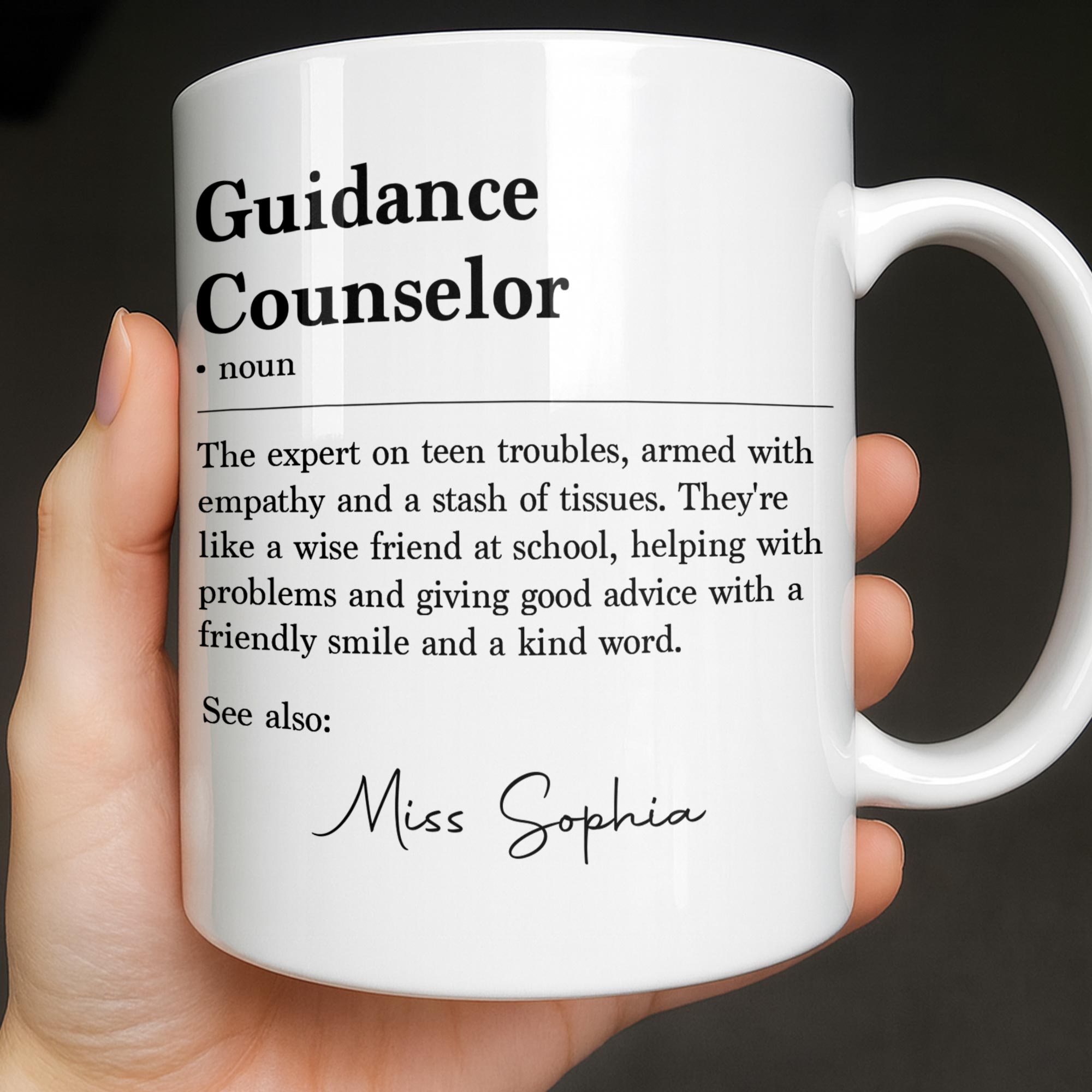 Personalized Guidance Counselor Coffee Mug Gift for Teacher Edge-to-edge Mug GradoCreations