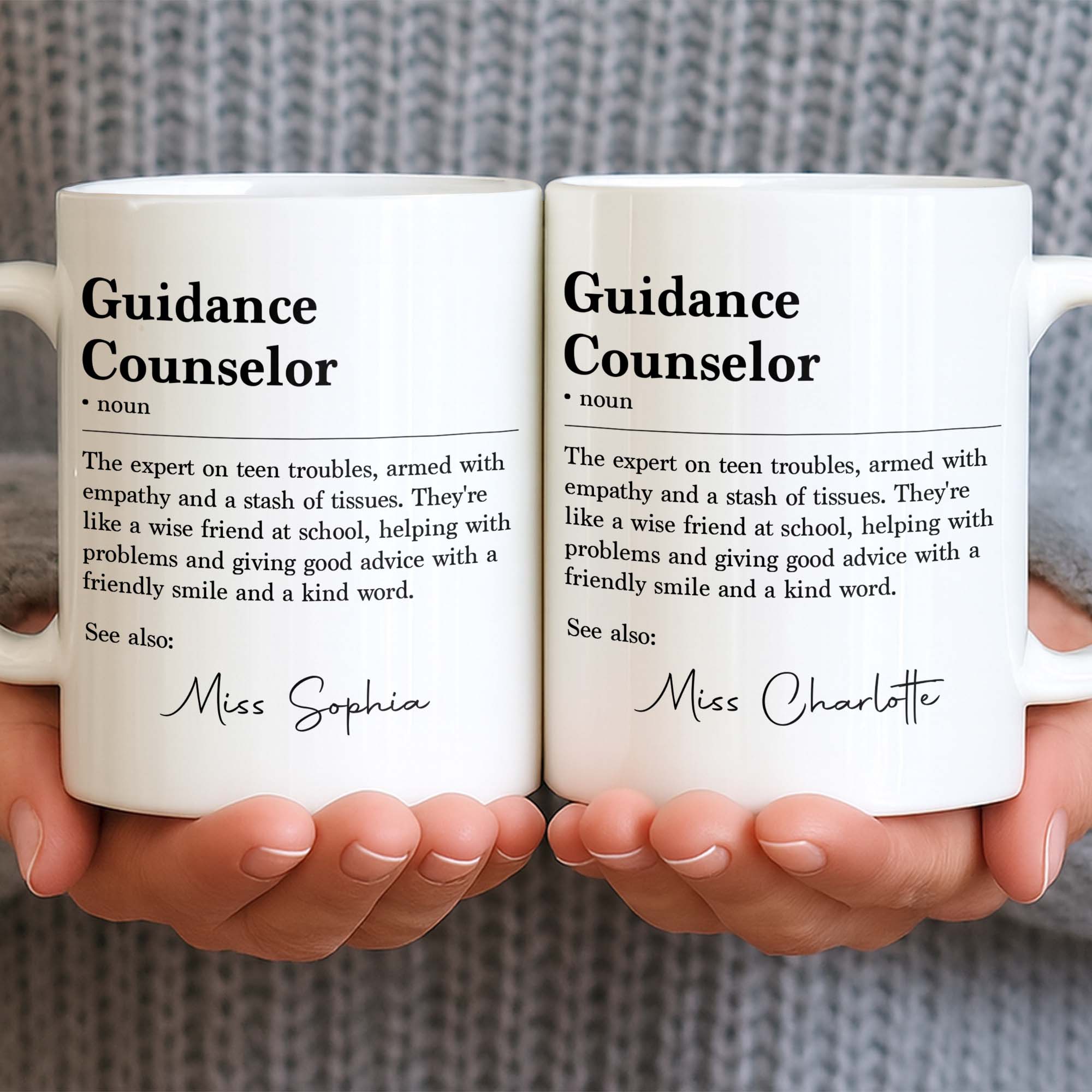 Personalized Guidance Counselor Coffee Mug Gift for Teacher Edge-to-edge Mug GradoCreations