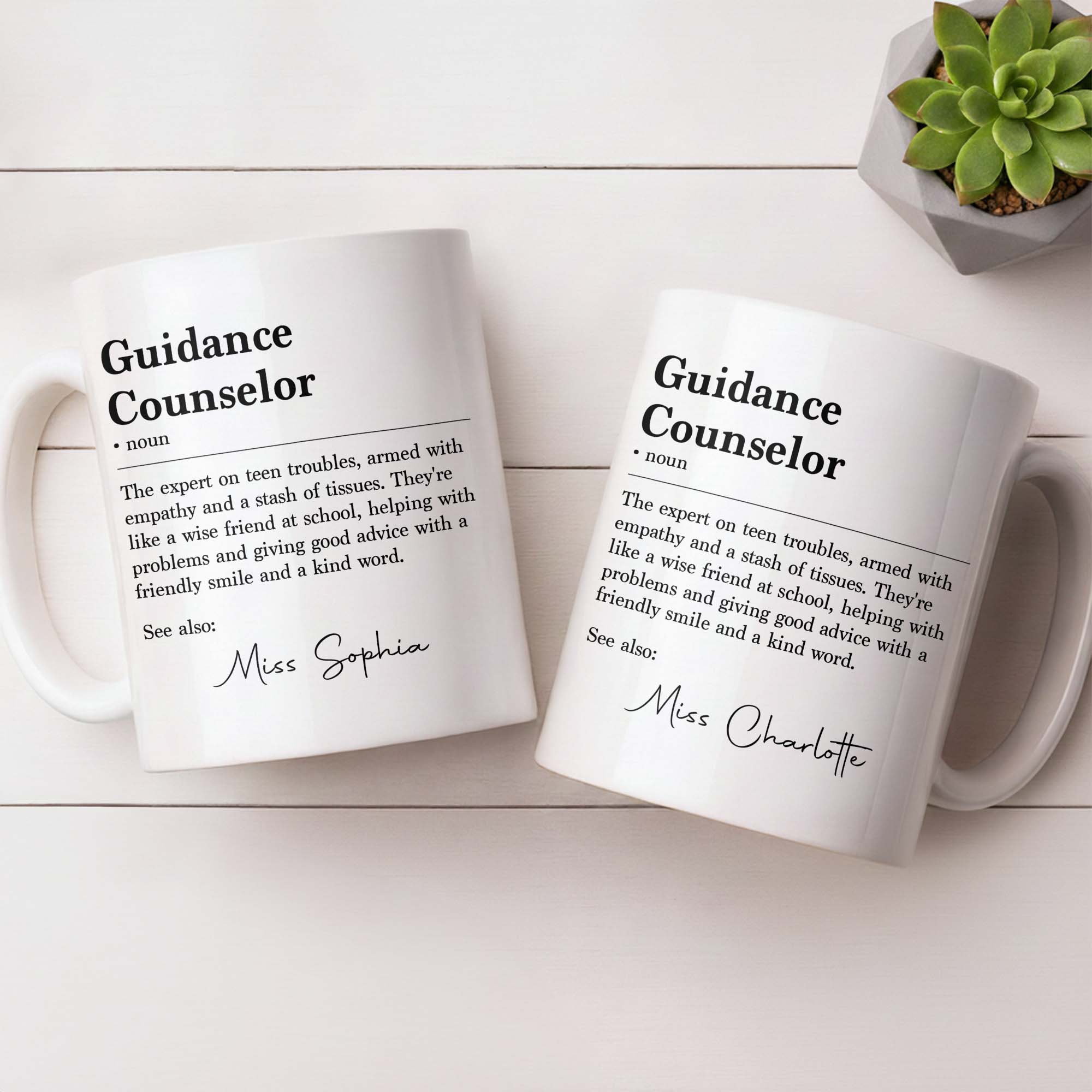 Personalized Guidance Counselor Coffee Mug Gift for Teacher Edge-to-edge Mug GradoCreations