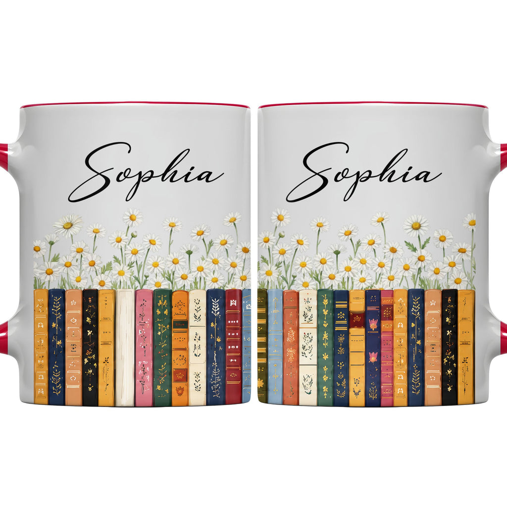 Personalized Accent Mug with Daisies Custom Design Gift for Teacher