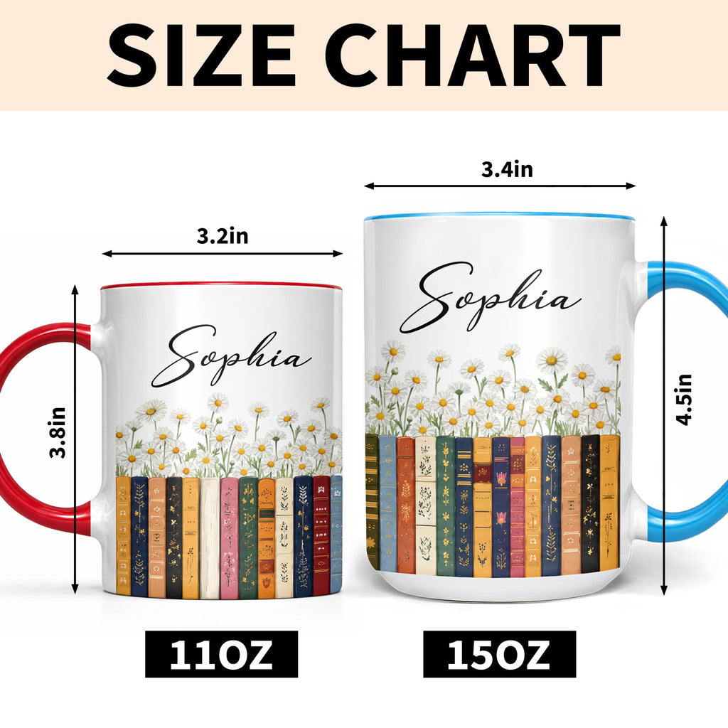 Personalized Accent Mug with Daisies Custom Design Gift for Teacher