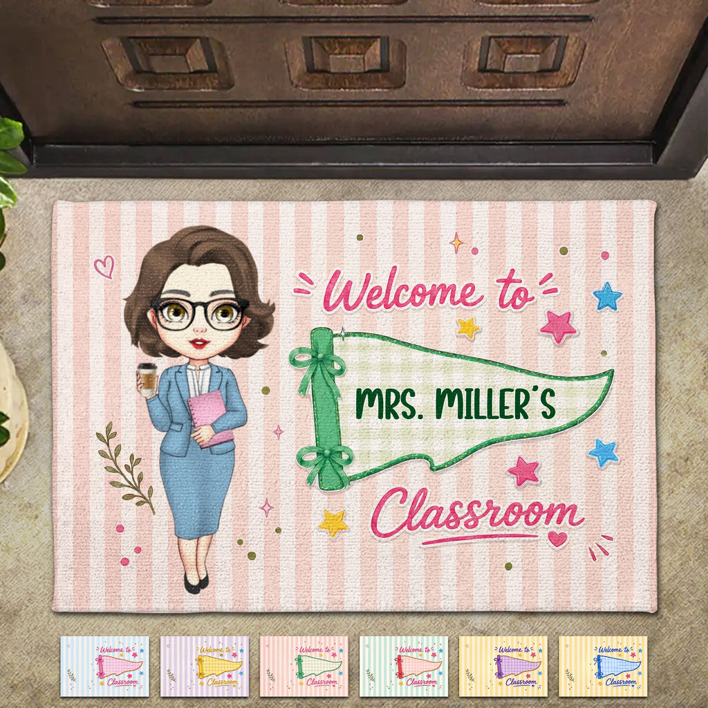 Personalized Teacher Doormat Welcome To My Classroom Gift Doormat GradoCreations