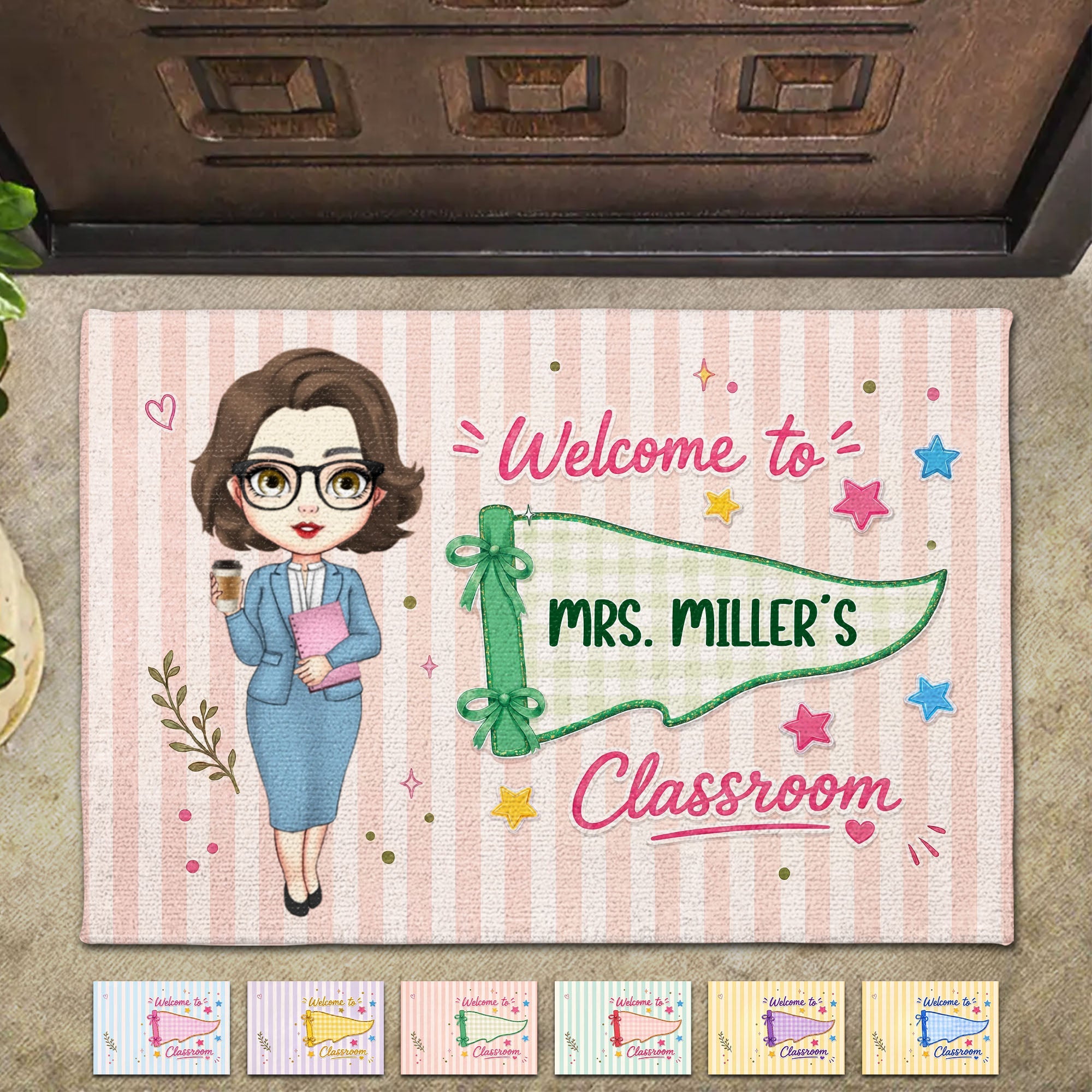 Personalized Teacher Doormat Welcome To My Classroom Gift Doormat GradoCreations