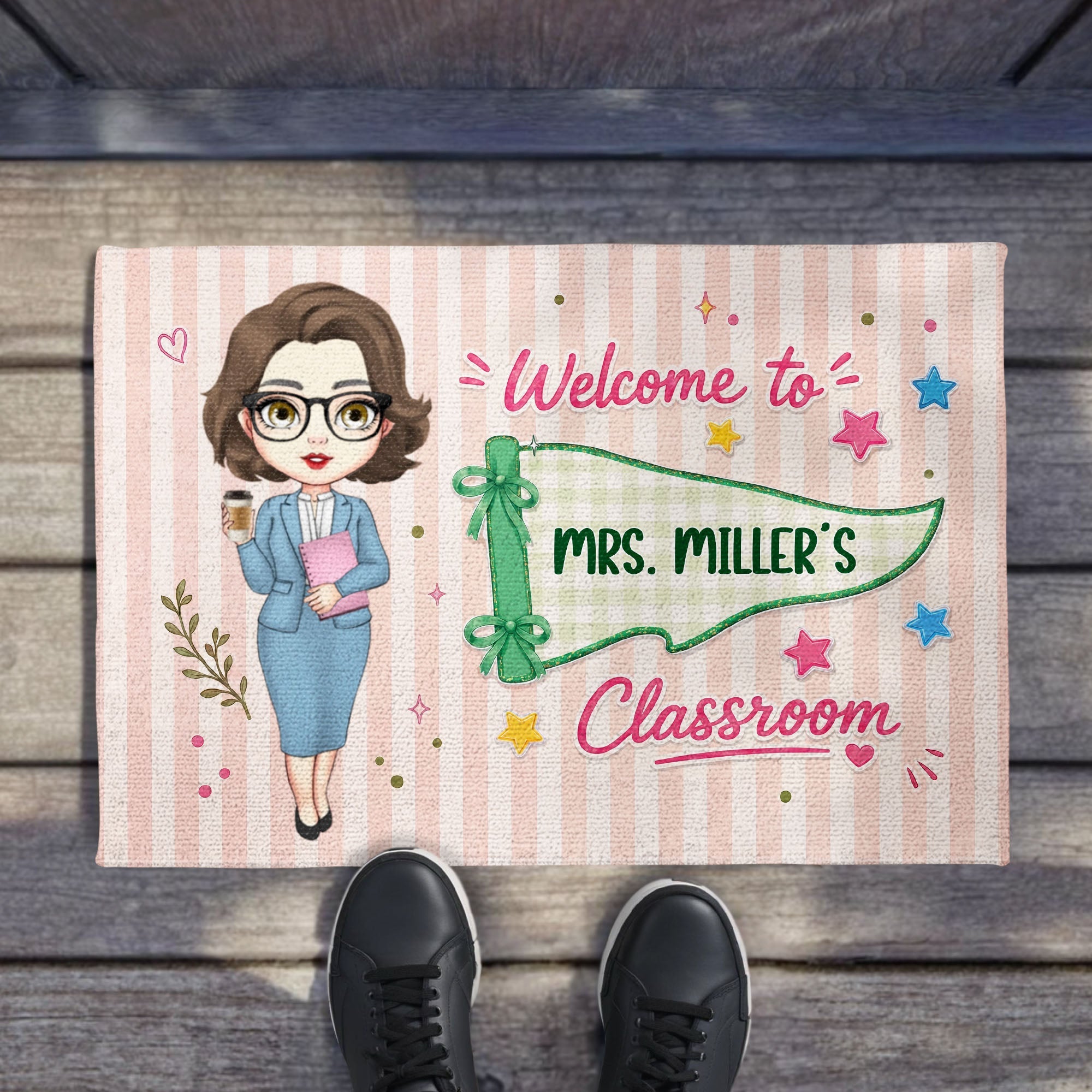 Personalized Teacher Doormat Welcome To My Classroom Gift Doormat GradoCreations