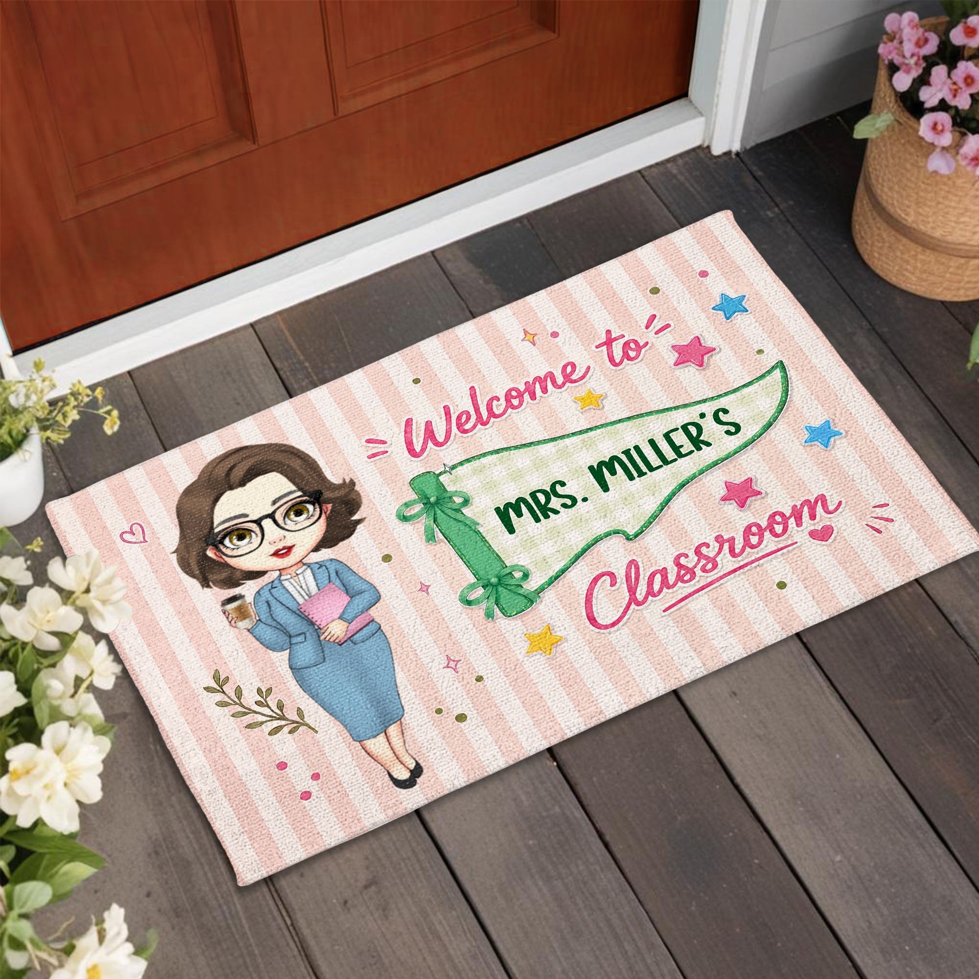 Personalized Teacher Doormat Welcome To My Classroom Gift Doormat GradoCreations
