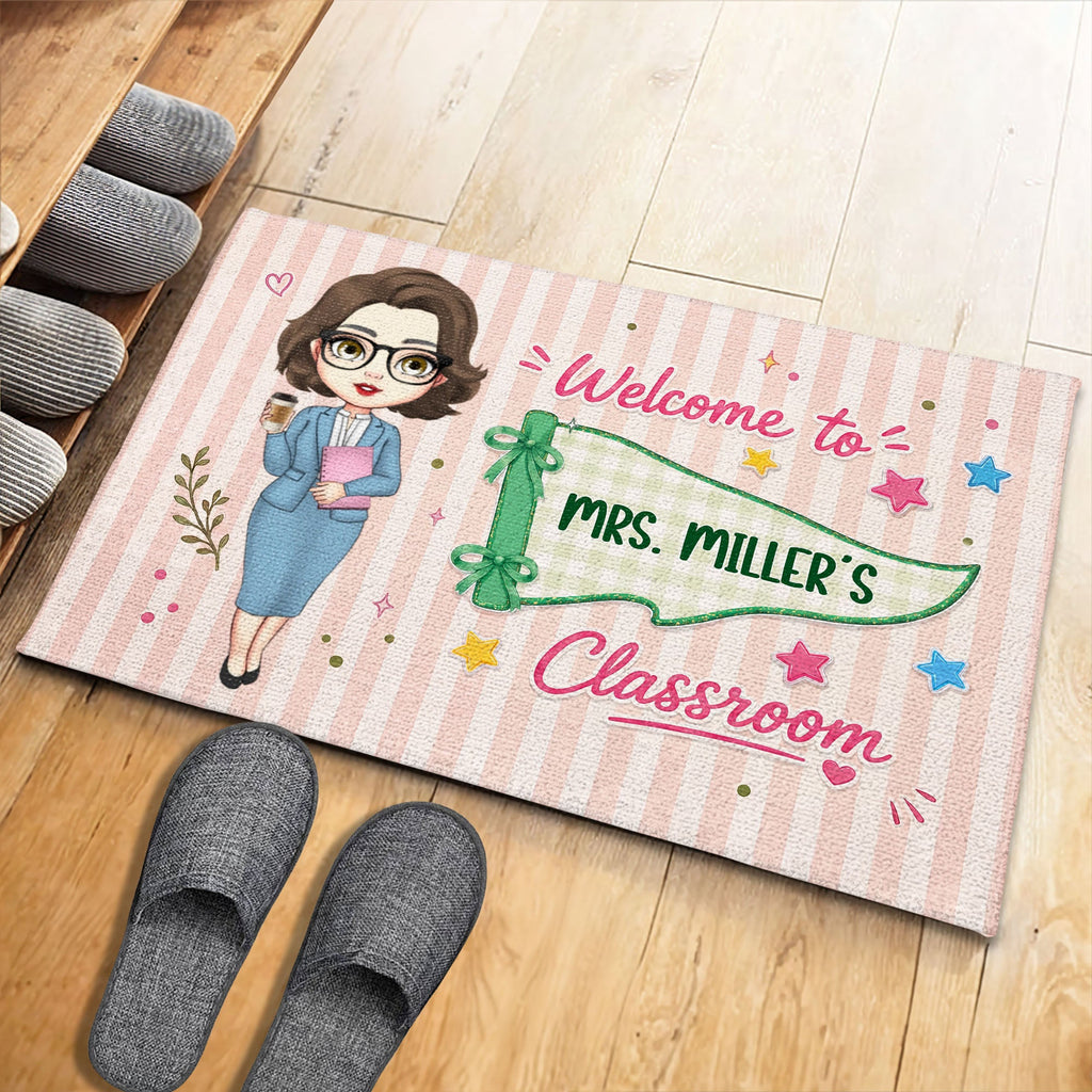 Personalized Teacher Doormat Welcome To My Classroom Gift Doormat GradoCreations