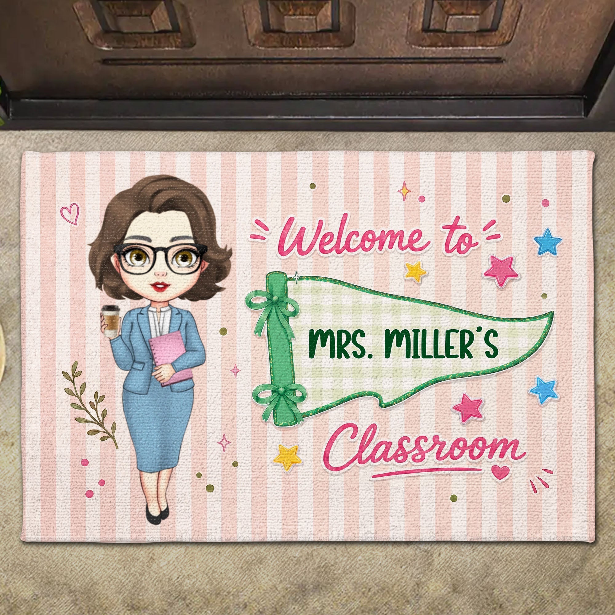 Personalized Teacher Doormat Welcome To My Classroom Gift Doormat GradoCreations