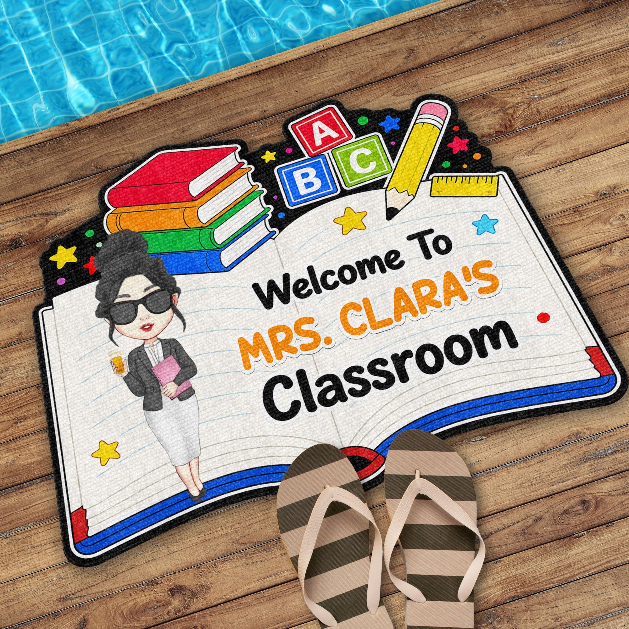 Personalized Teacher Welcome Doormat Custom Name Classroom Gift Doormat GradoCreations