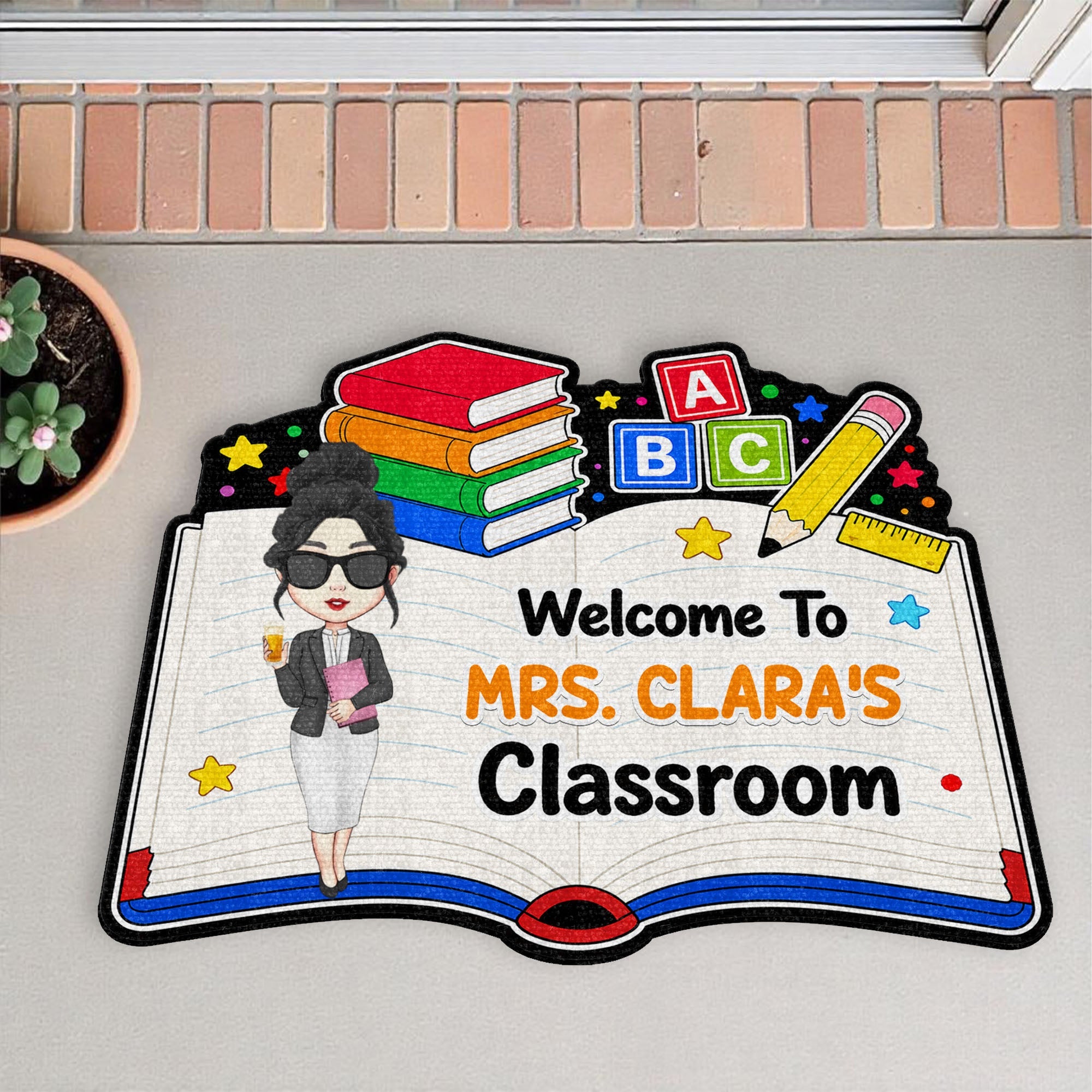 Personalized Teacher Welcome Doormat Custom Name Classroom Gift Doormat GradoCreations