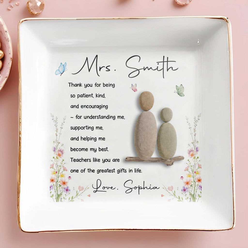 Personalized Jewelry Dish Thank You Gift for Teacher Ceramic