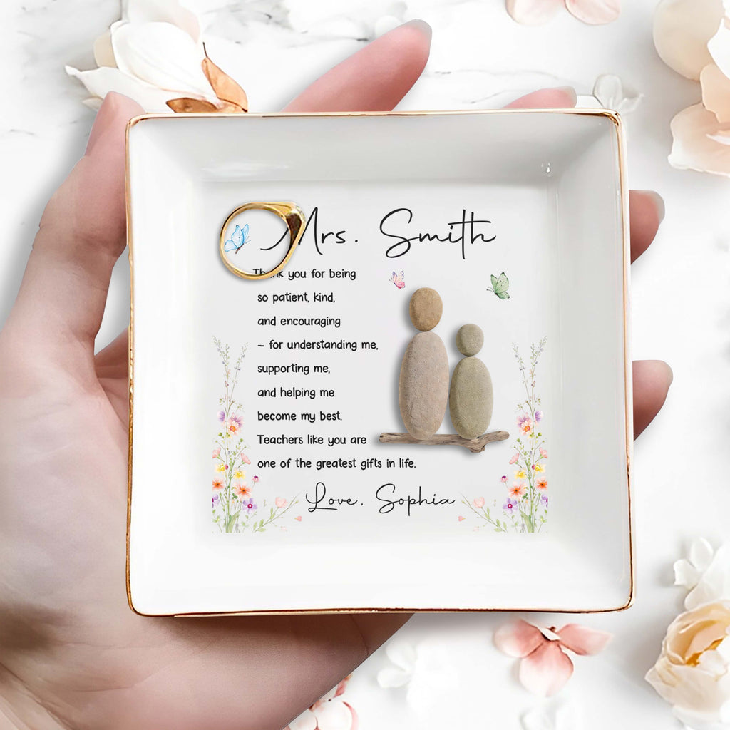 Personalized Jewelry Dish Thank You Gift for Teacher Ceramic