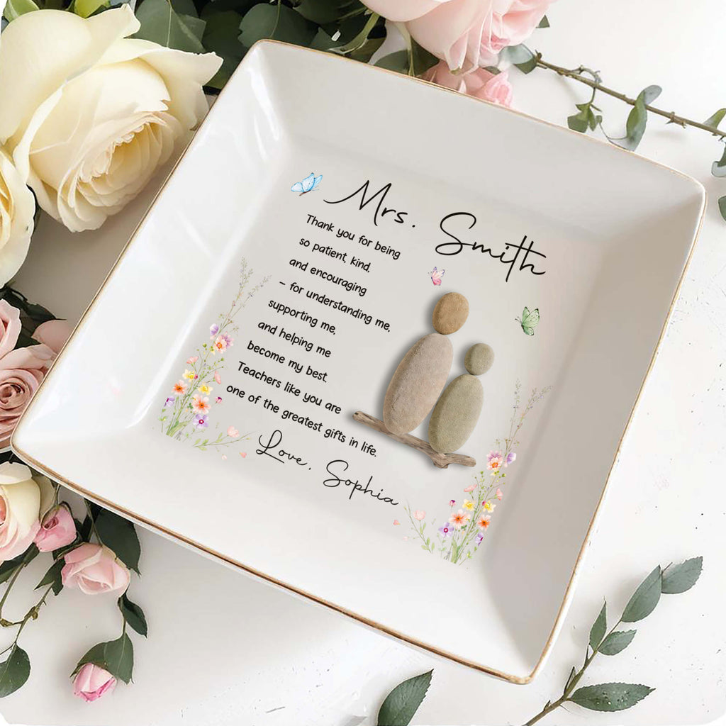 Personalized Jewelry Dish Thank You Gift for Teacher Ceramic