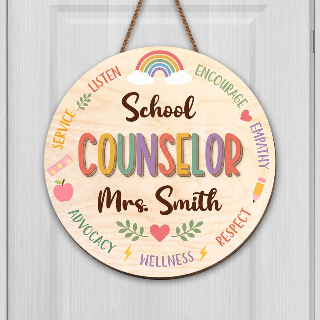 Personalized Custom Wood Sign for School Counselor Office Decor