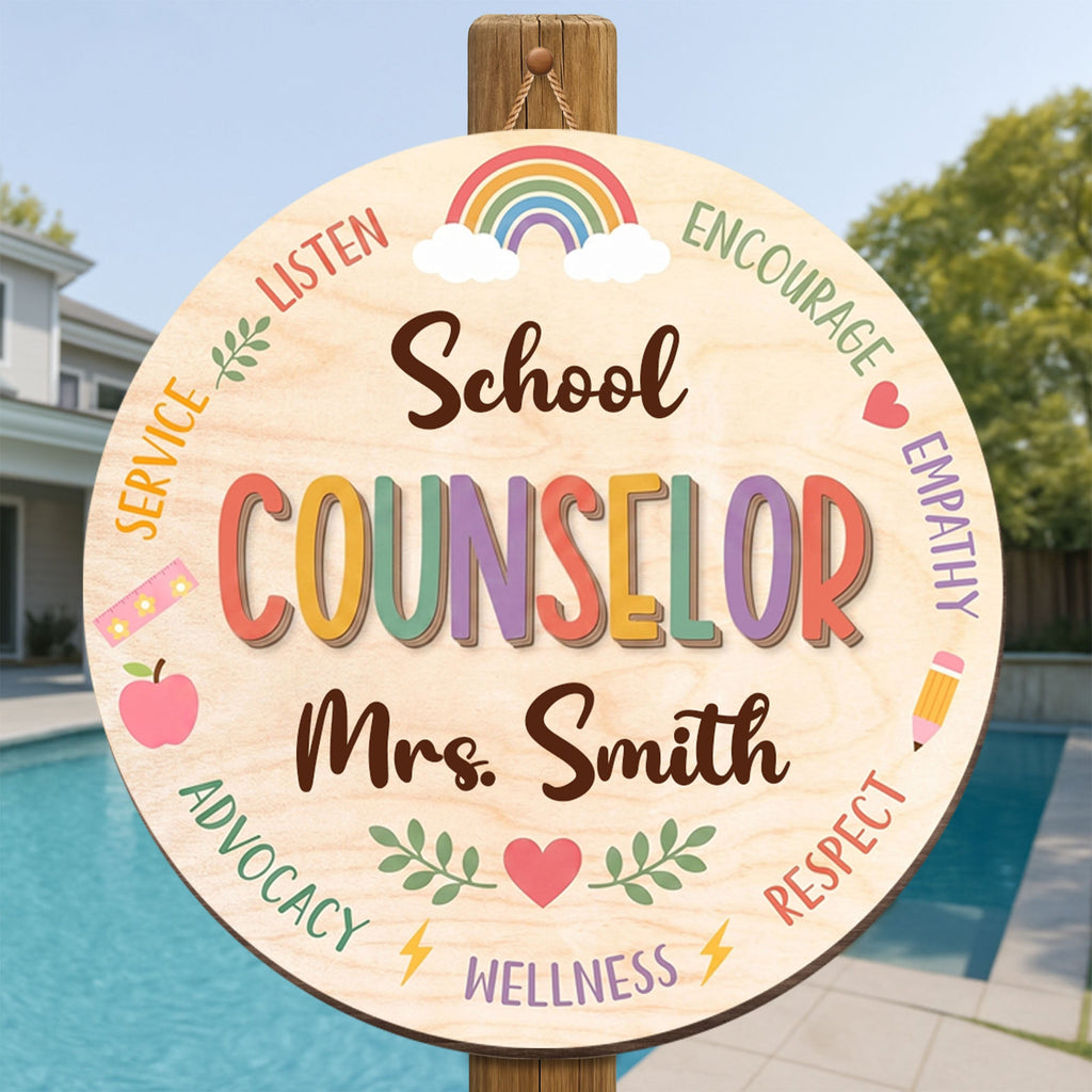 Personalized Custom Wood Sign for School Counselor Office Decor