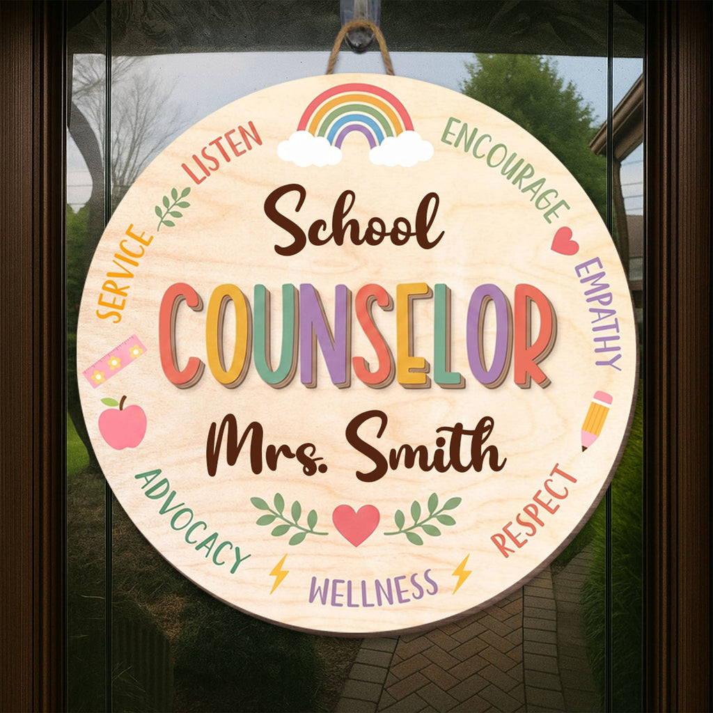 Personalized Custom Wood Sign for School Counselor Office Decor