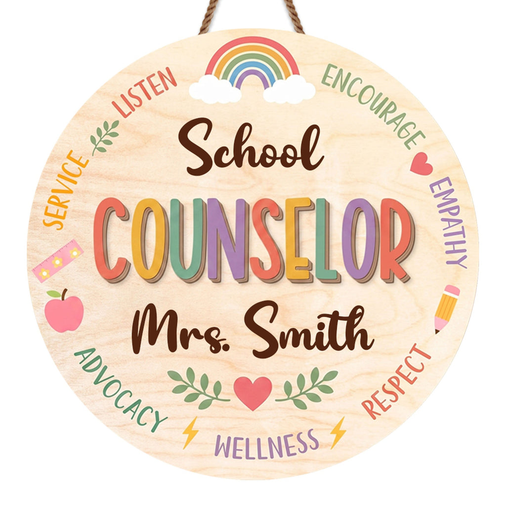 Personalized Custom Wood Sign for School Counselor Office Decor