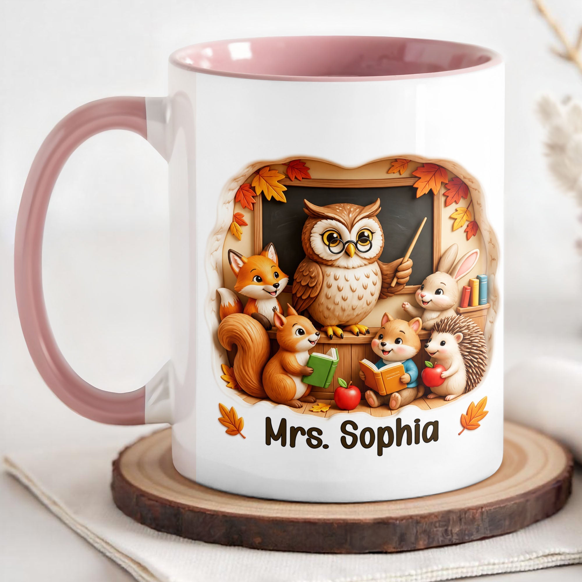 Personalized Teacher Mug Custom Name Accent Coffee Cup Gift