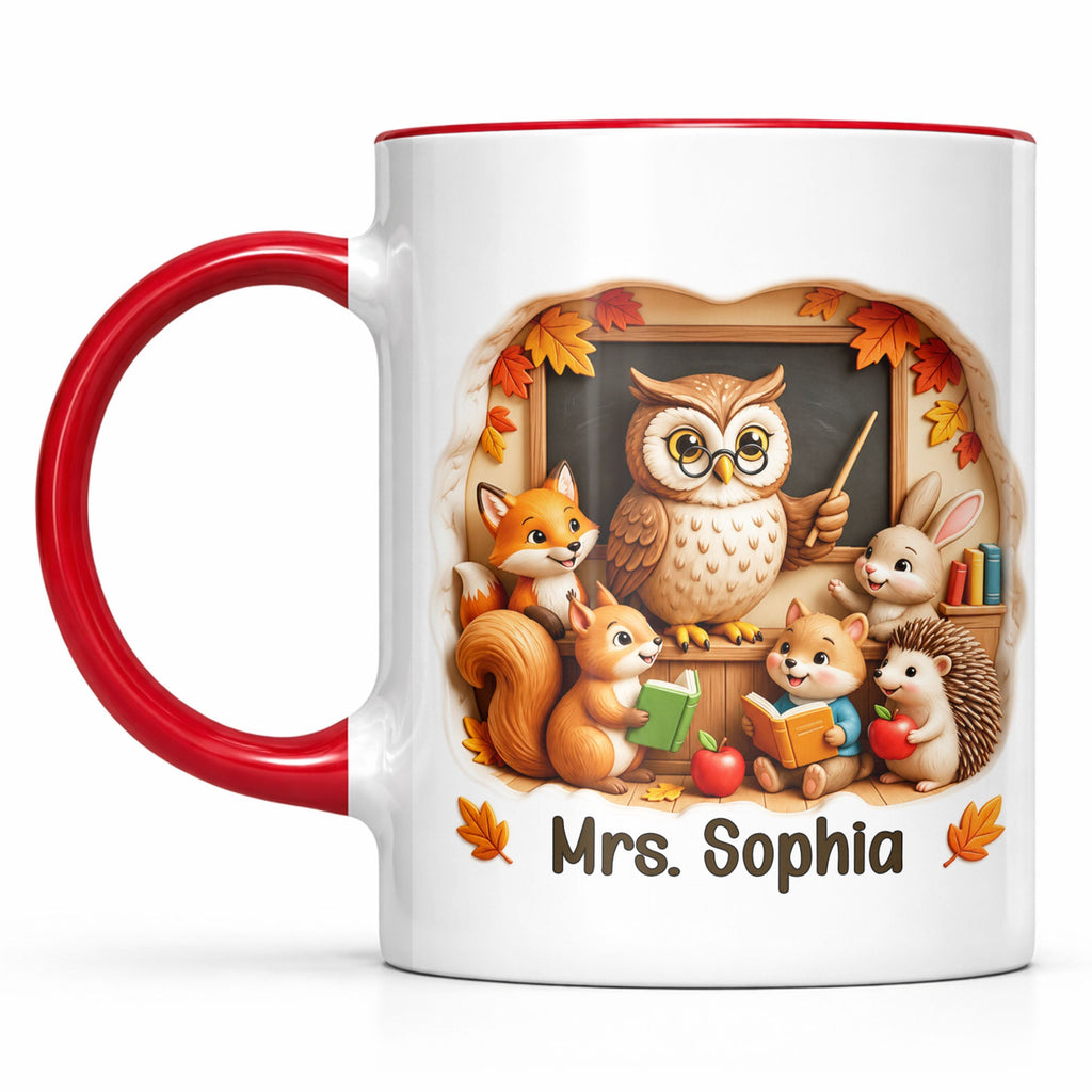 Personalized Teacher Mug Custom Name Accent Coffee Cup Gift