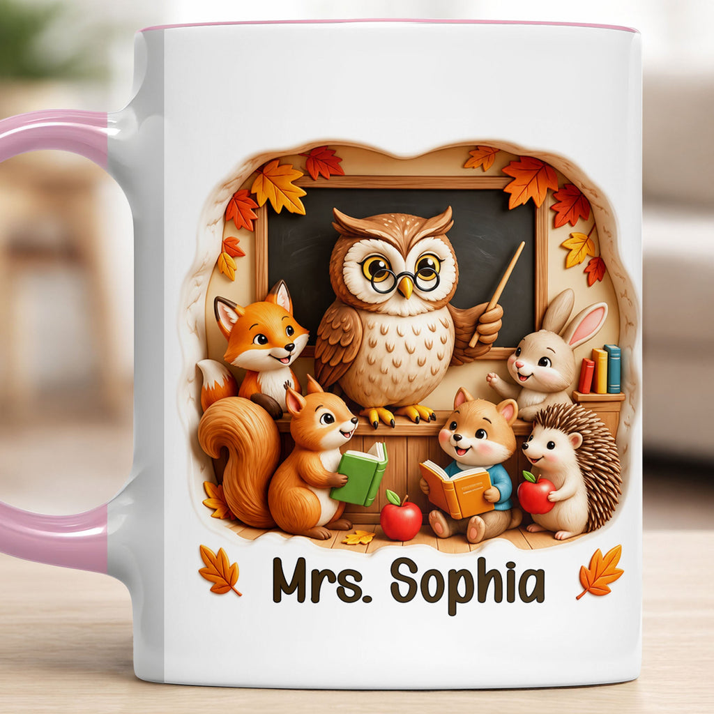 Personalized Teacher Mug Custom Name Accent Coffee Cup Gift