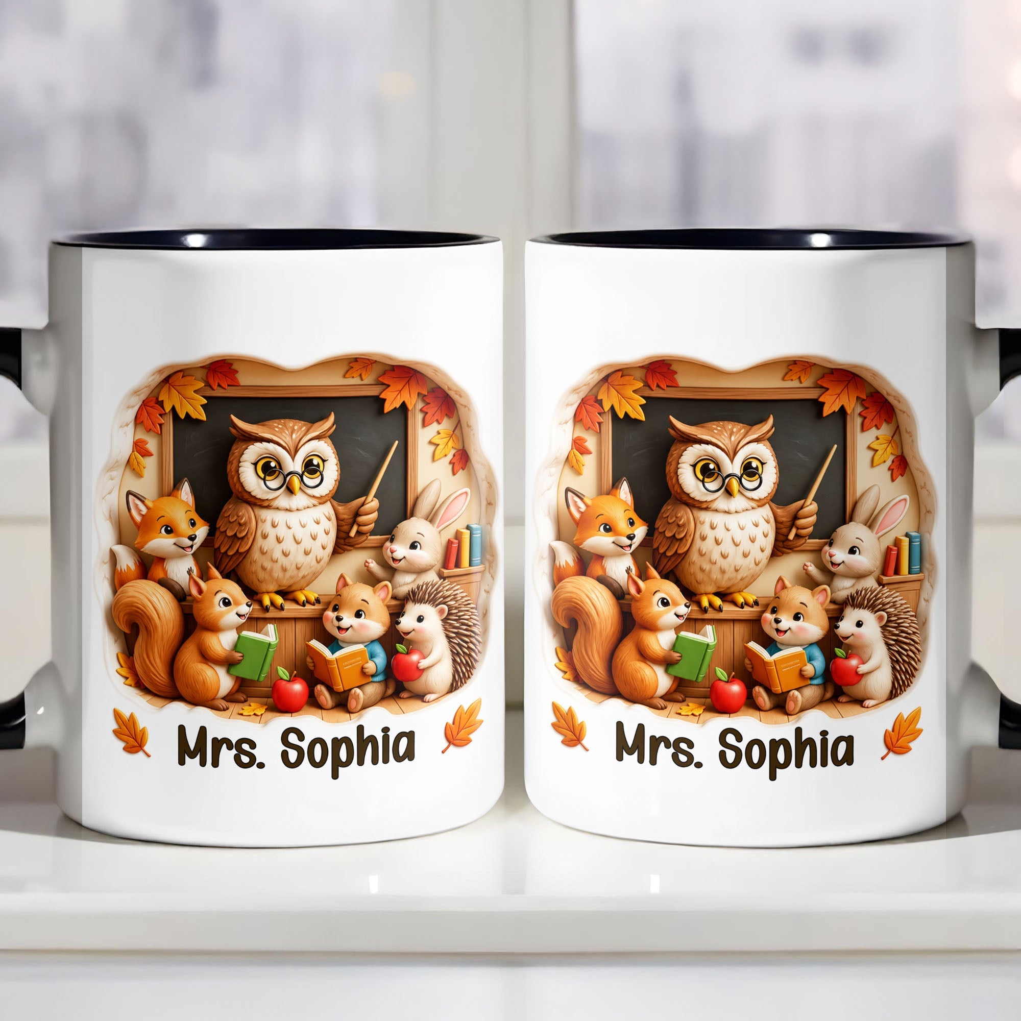 Personalized Teacher Mug Custom Name Accent Coffee Cup Gift