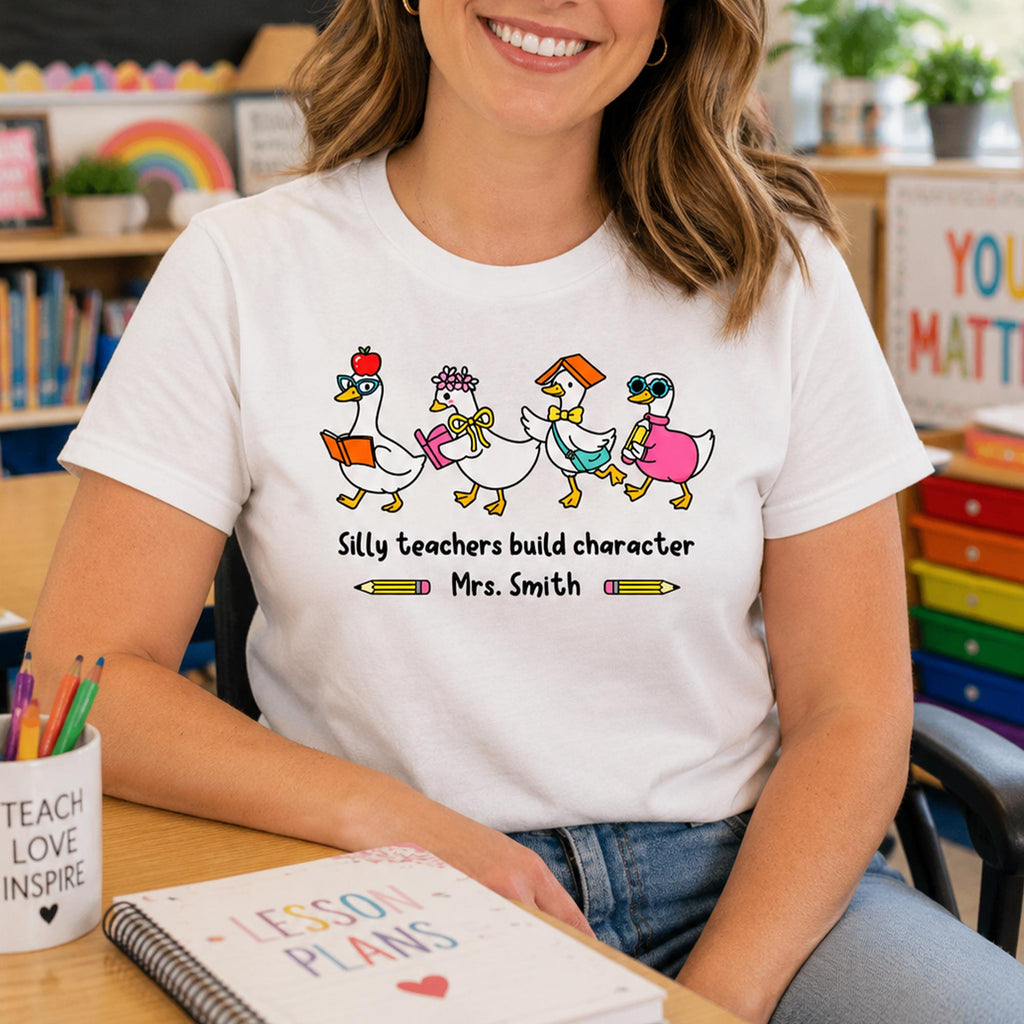 Personalized Teacher T-shirt Custom Name Gift for Educators Shirt GradoCreations