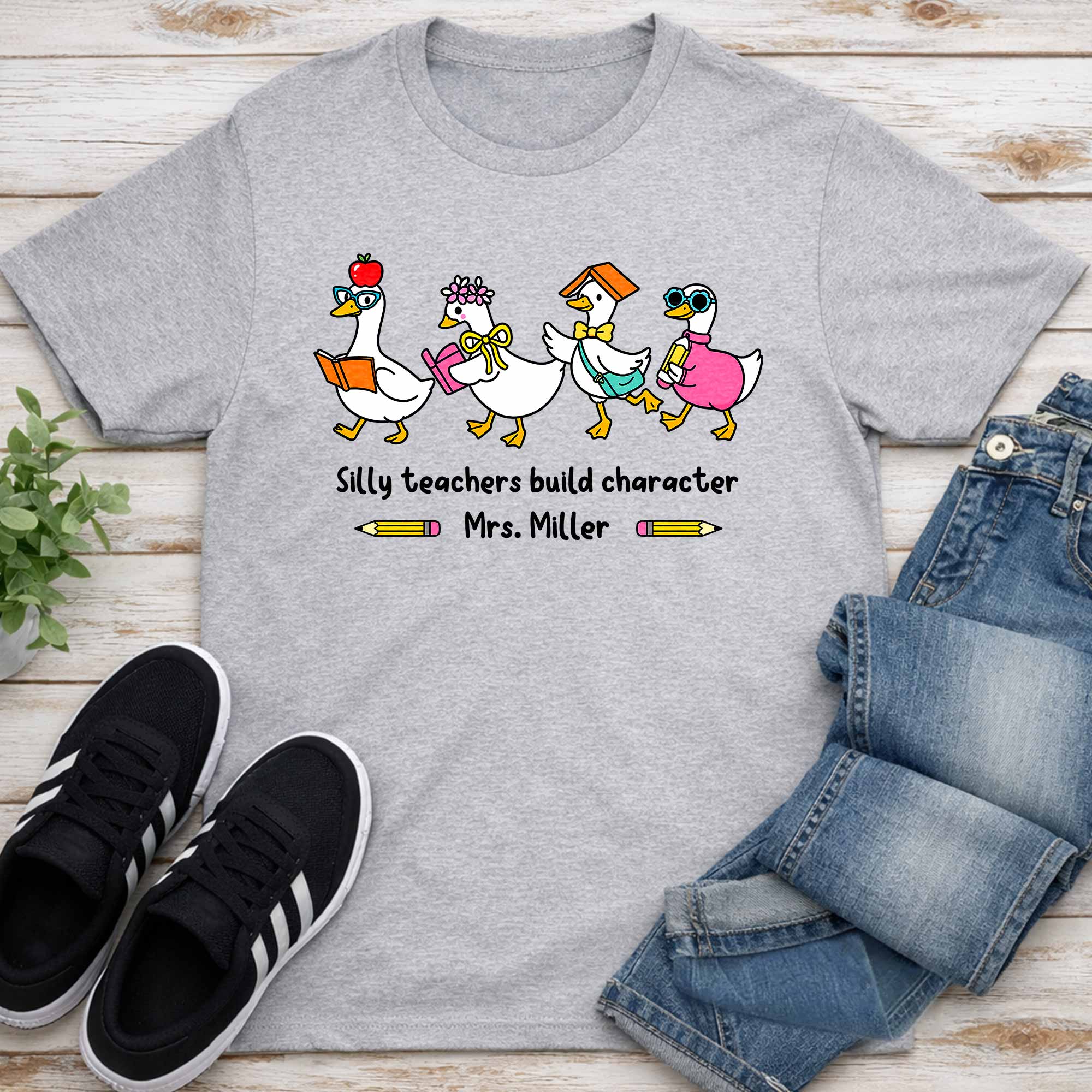 Personalized Teacher T-shirt Custom Name Gift for Educators Shirt GradoCreations