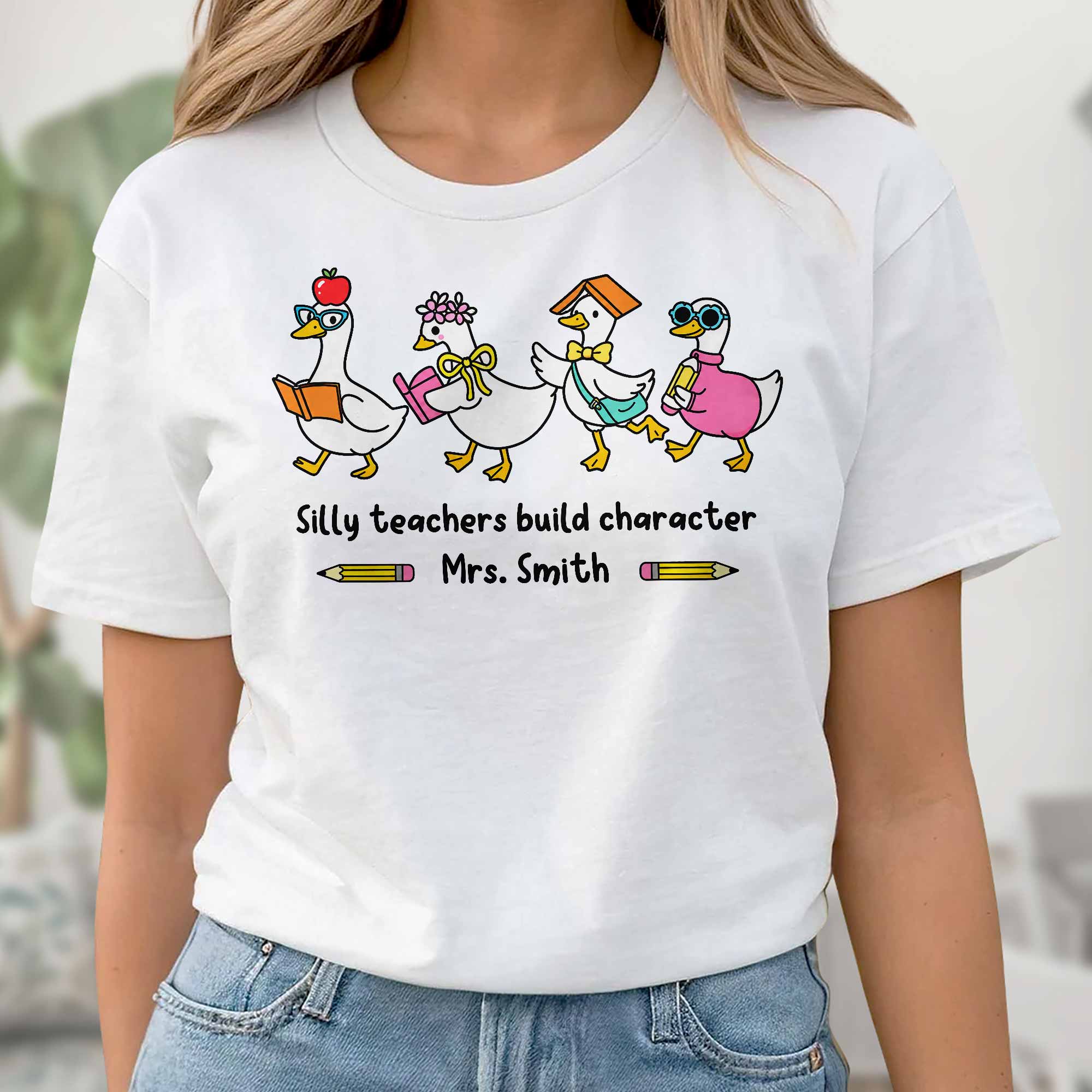 Personalized Teacher T-shirt Custom Name Gift for Educators Shirt GradoCreations