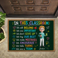 Personalized Teacher Doormat Chalkboard Design Custom Gift Doormat GradoCreations