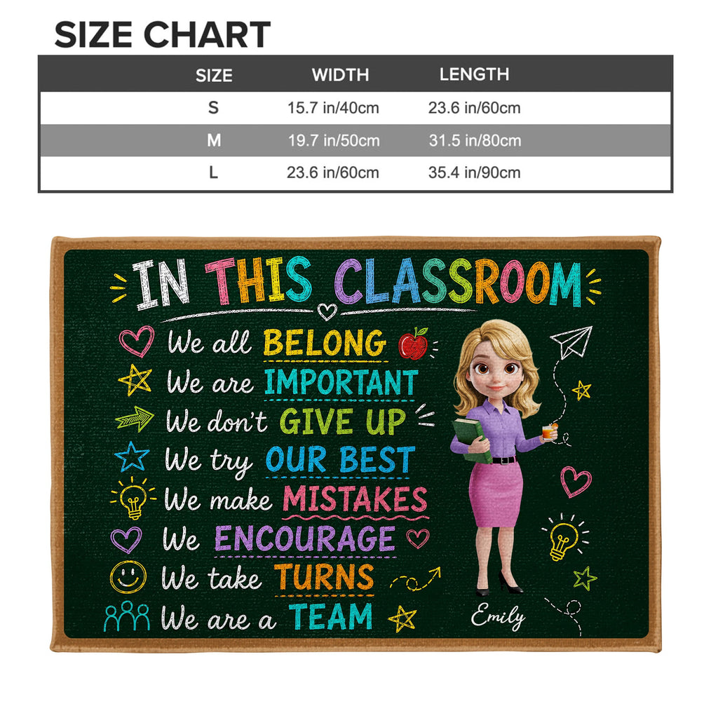 Personalized Teacher Doormat Chalkboard Design Custom Gift Doormat GradoCreations