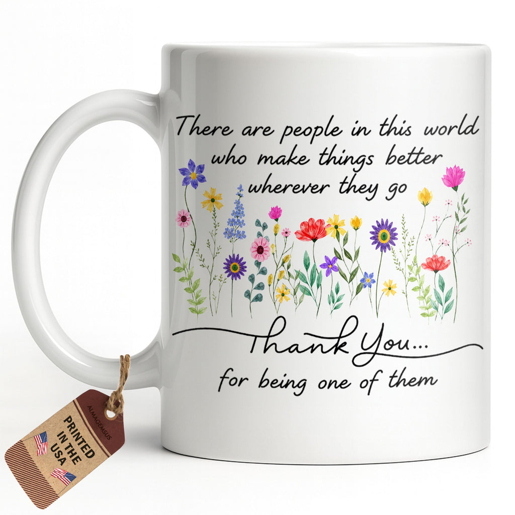 Personalized Floral Thank You Coffee Mug Custom Gift for Teacher Edge-to-edge Mug GradoCreations