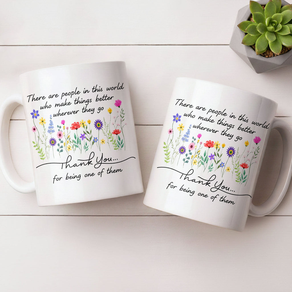 Personalized Floral Thank You Coffee Mug Custom Gift for Teacher Edge-to-edge Mug GradoCreations
