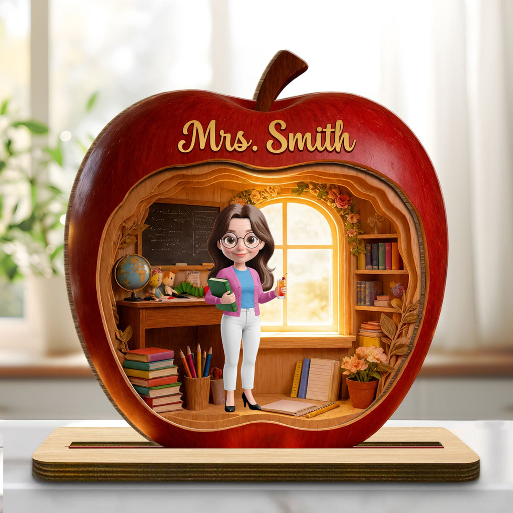 Personalized Teacher Wood Plaque Custom Name Gift Idea Wood Plaque GradoCreations