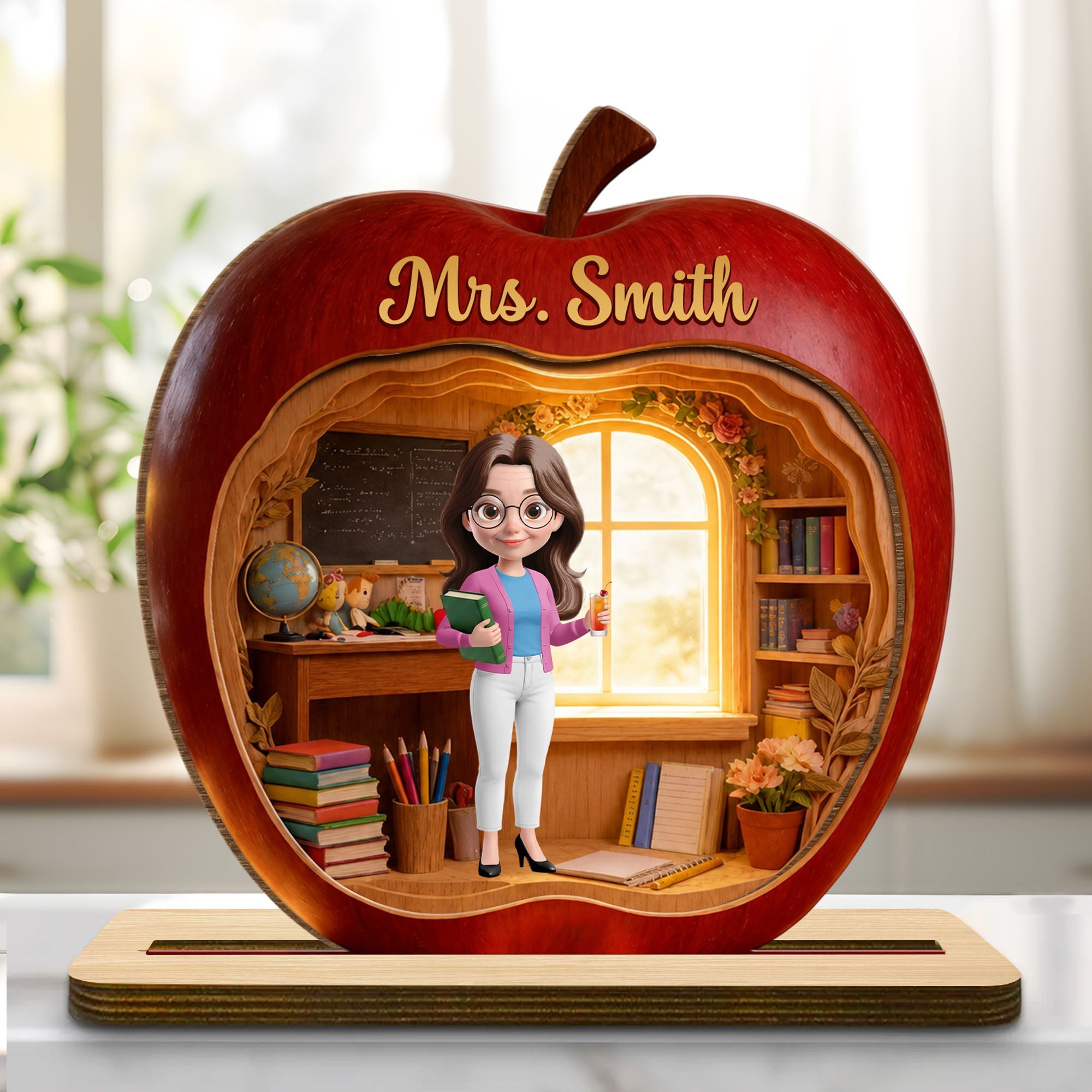 Personalized Teacher Wood Plaque Custom Name Gift Idea Wood Plaque GradoCreations