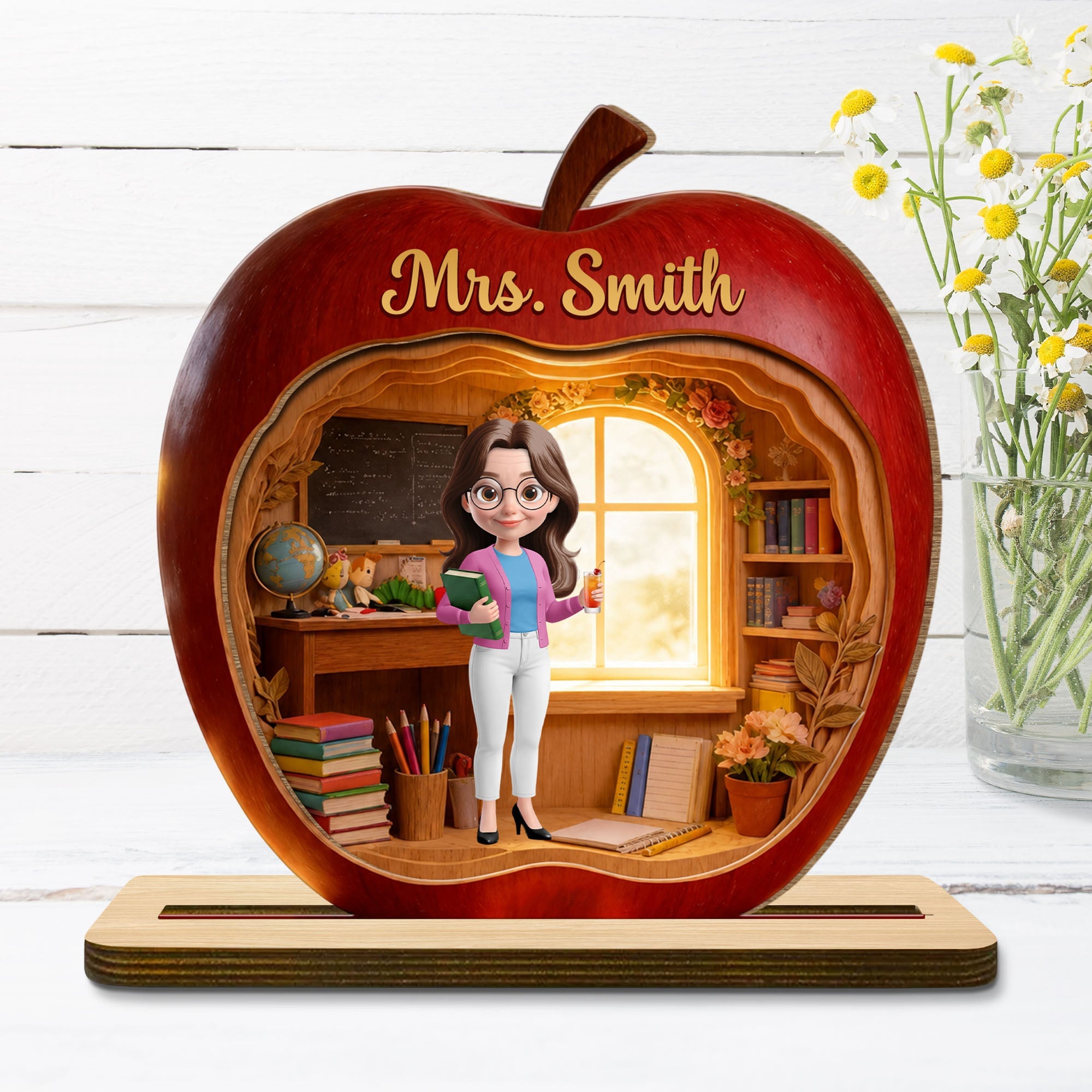 Personalized Teacher Wood Plaque Custom Name Gift Idea Wood Plaque GradoCreations
