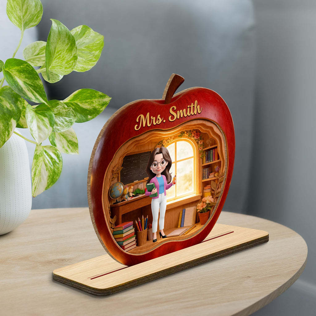 Personalized Teacher Wood Plaque Custom Name Gift Idea Wood Plaque GradoCreations