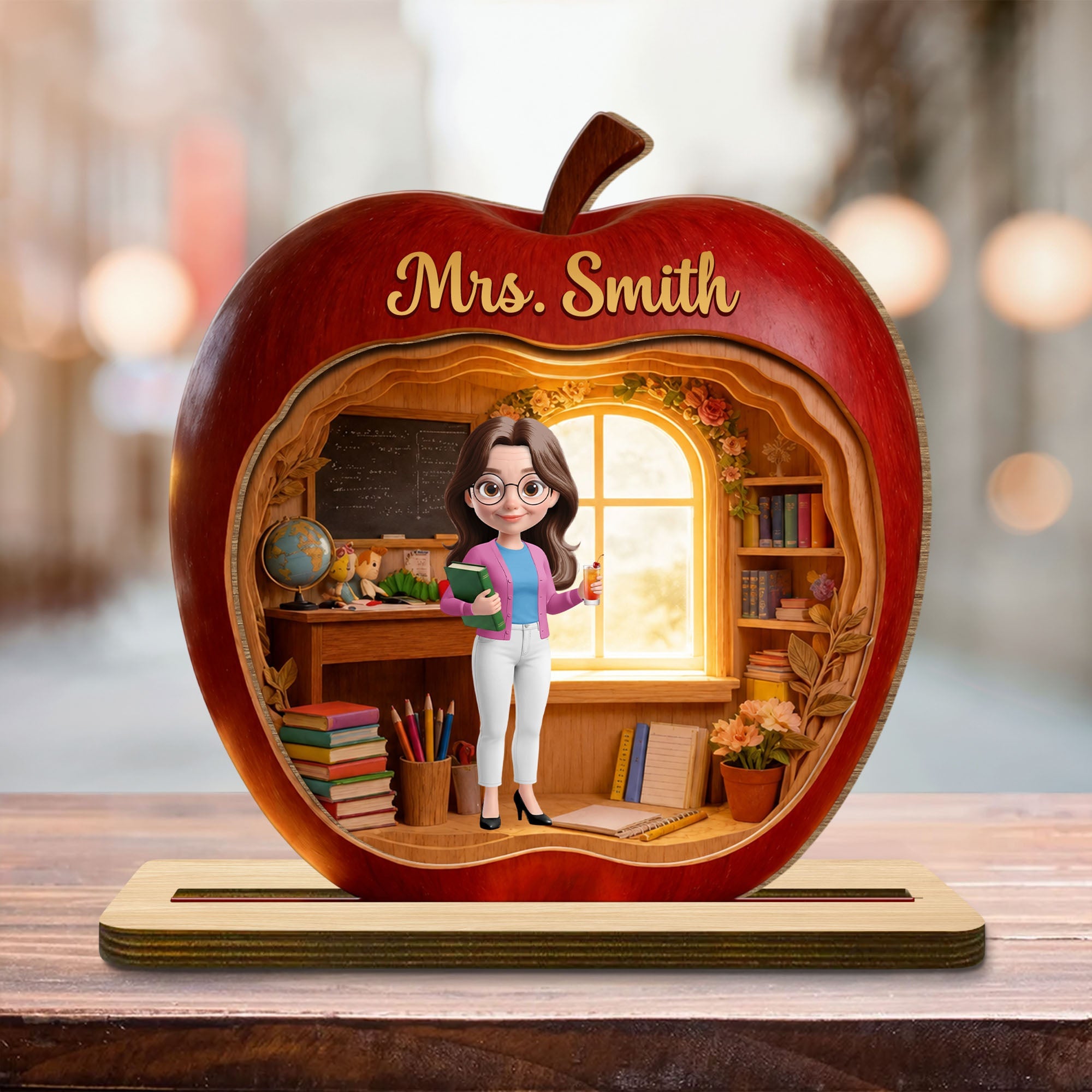 Personalized Teacher Wood Plaque Custom Name Gift Idea Wood Plaque GradoCreations