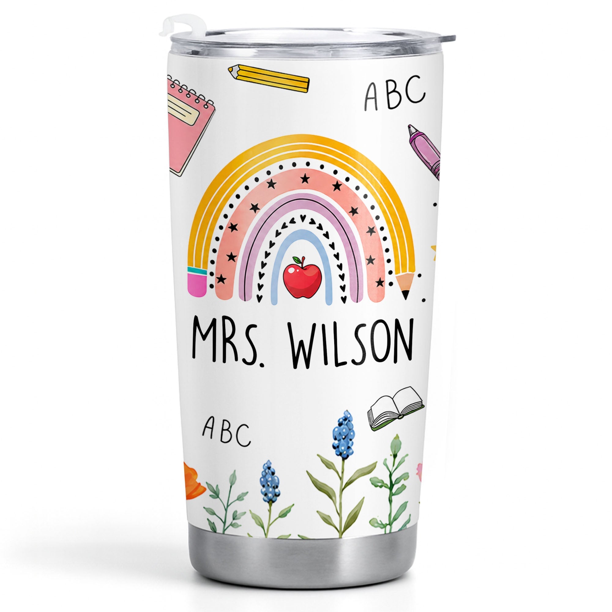 Personalized Teacher Gift 20oz Custom Stainless Steel Tumbler 20oz Tumbler GradoCreations