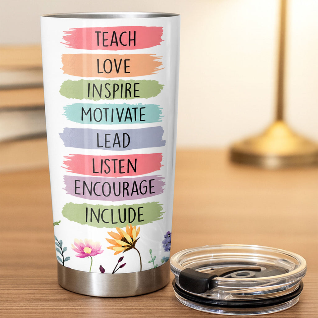 Personalized Teacher Gift 20oz Custom Stainless Steel Tumbler 20oz Tumbler GradoCreations