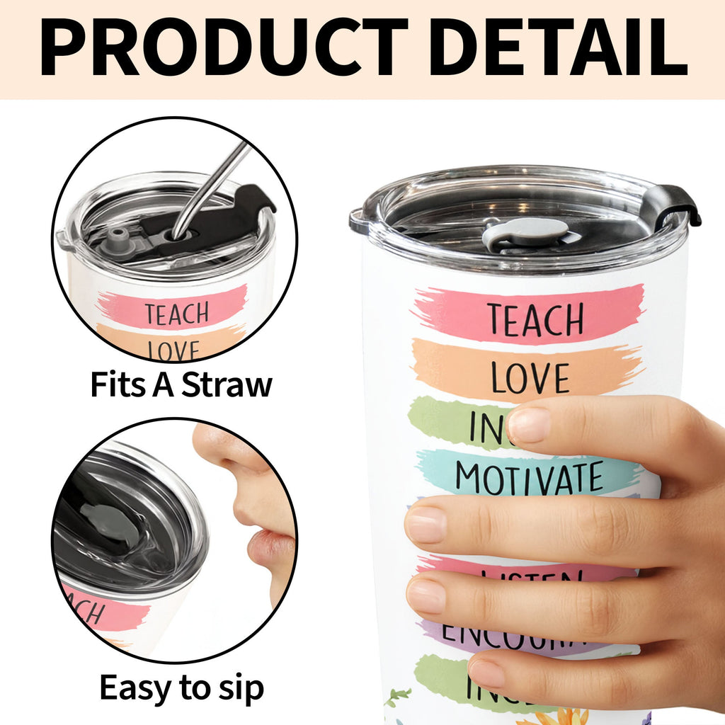 Personalized Teacher Gift 20oz Custom Stainless Steel Tumbler 20oz Tumbler GradoCreations